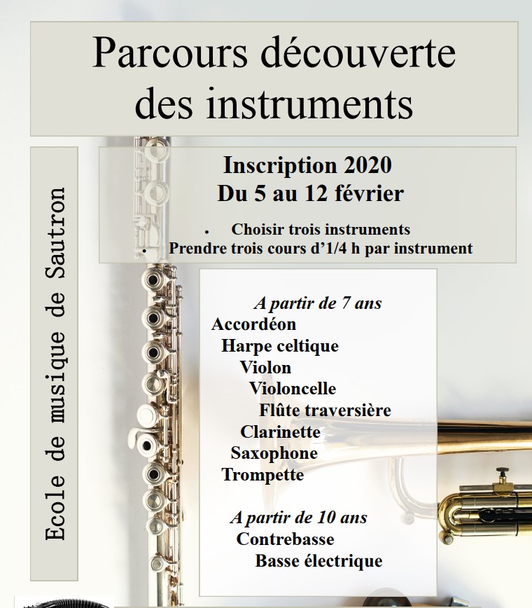 annonce parcours découverte 3 instruments, pour 2019