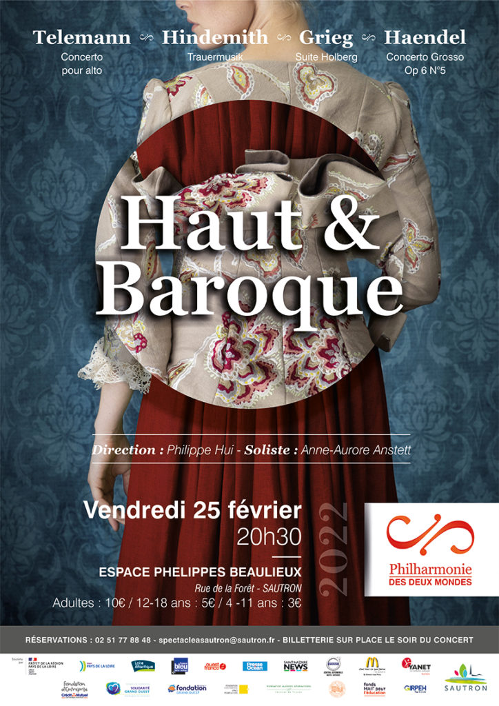 Annonce du concert Haut et Baroque, par la Philharmonie des deux Mondes, le 25/02/2022