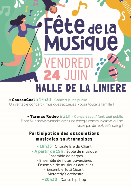Affiche de la fête de la musique, le 24/06/2022 à Sautron