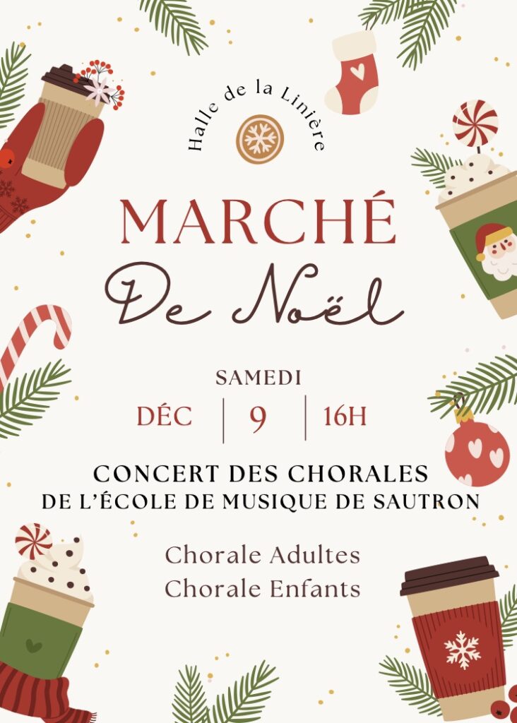 Annonce des chorales au marché de Noël de Sautron, le 09/12/2023 à 16h