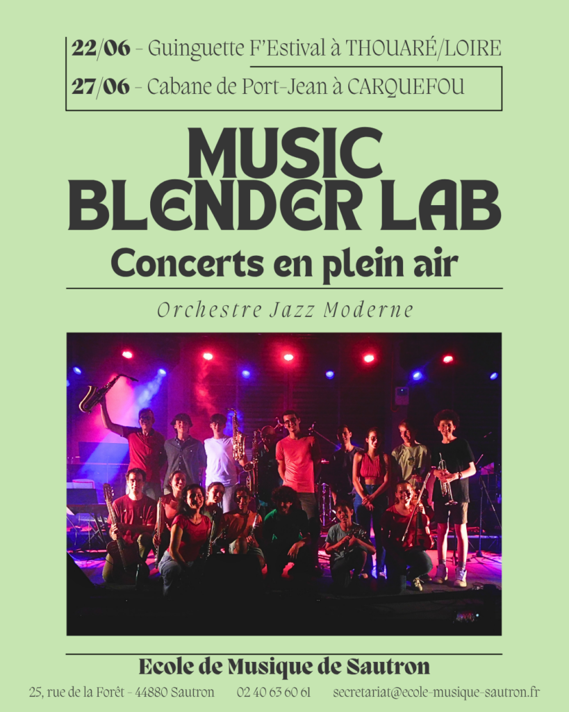 Affiche des concerts du Music Blender Lab, pour l'été 2025